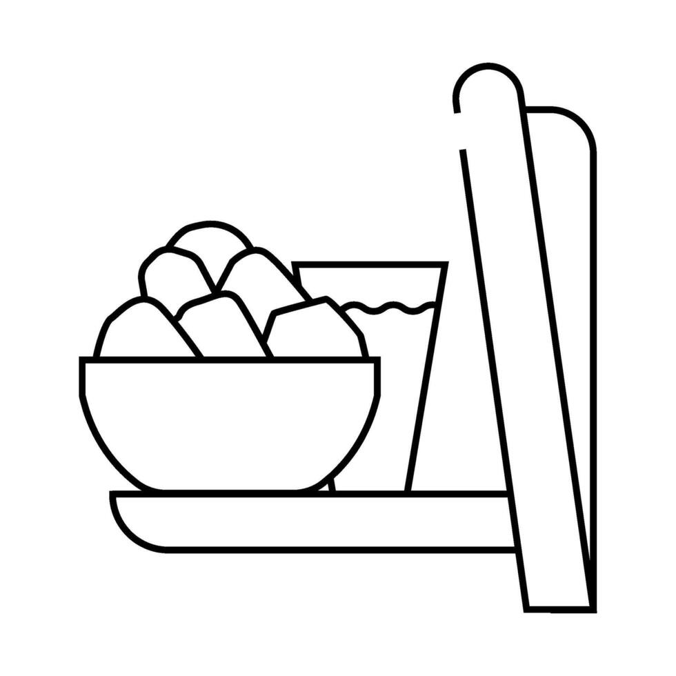 folding table for airline food line icon illustration vector