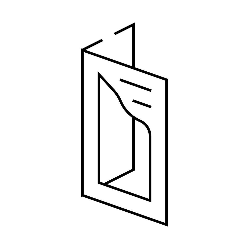 cutout booklet line icon illustration line vector