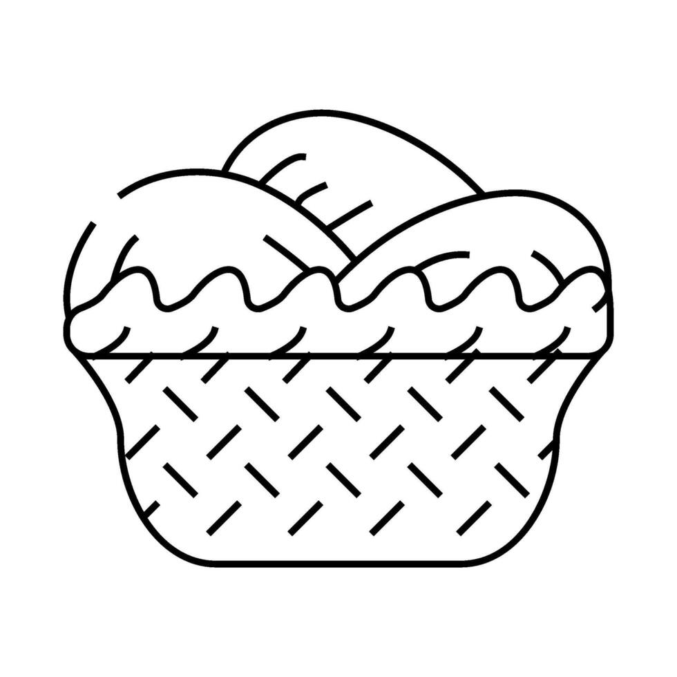 basket with mango line icon illustration vector