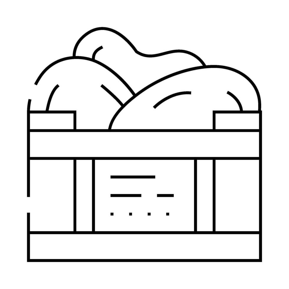 box container with mango line icon illustration vector