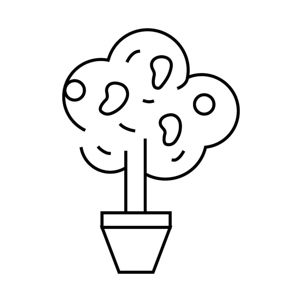 home tree mango line icon illustration vector