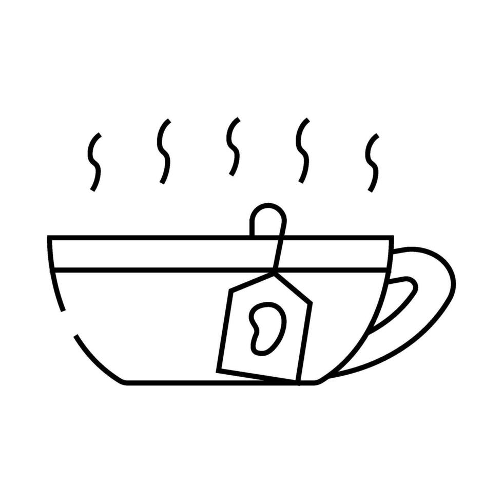 tea mango line icon illustration line vector