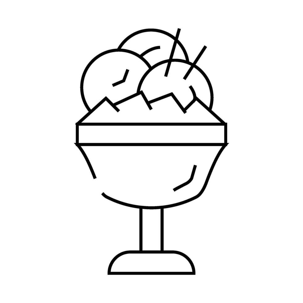 ice cream mango line icon illustration vector