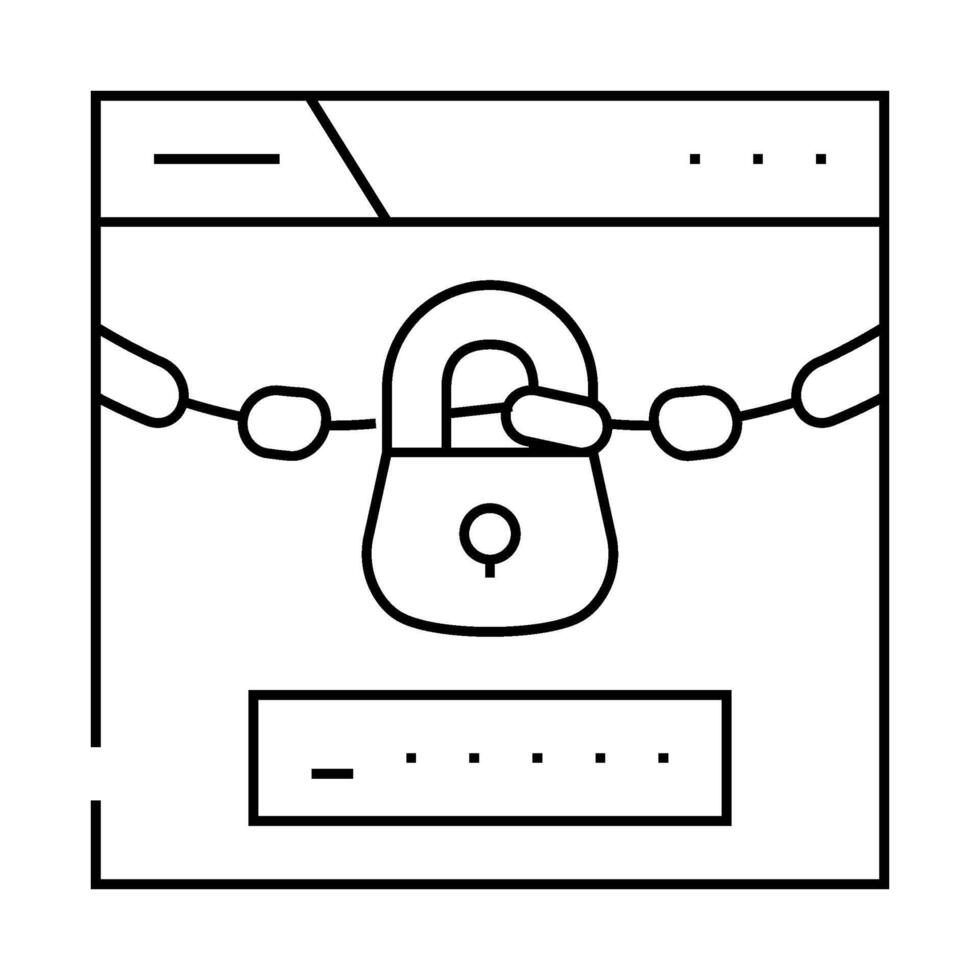 password lock line icon illustration line vector
