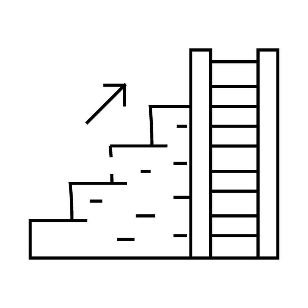 ladder and stair line icon illustration vector