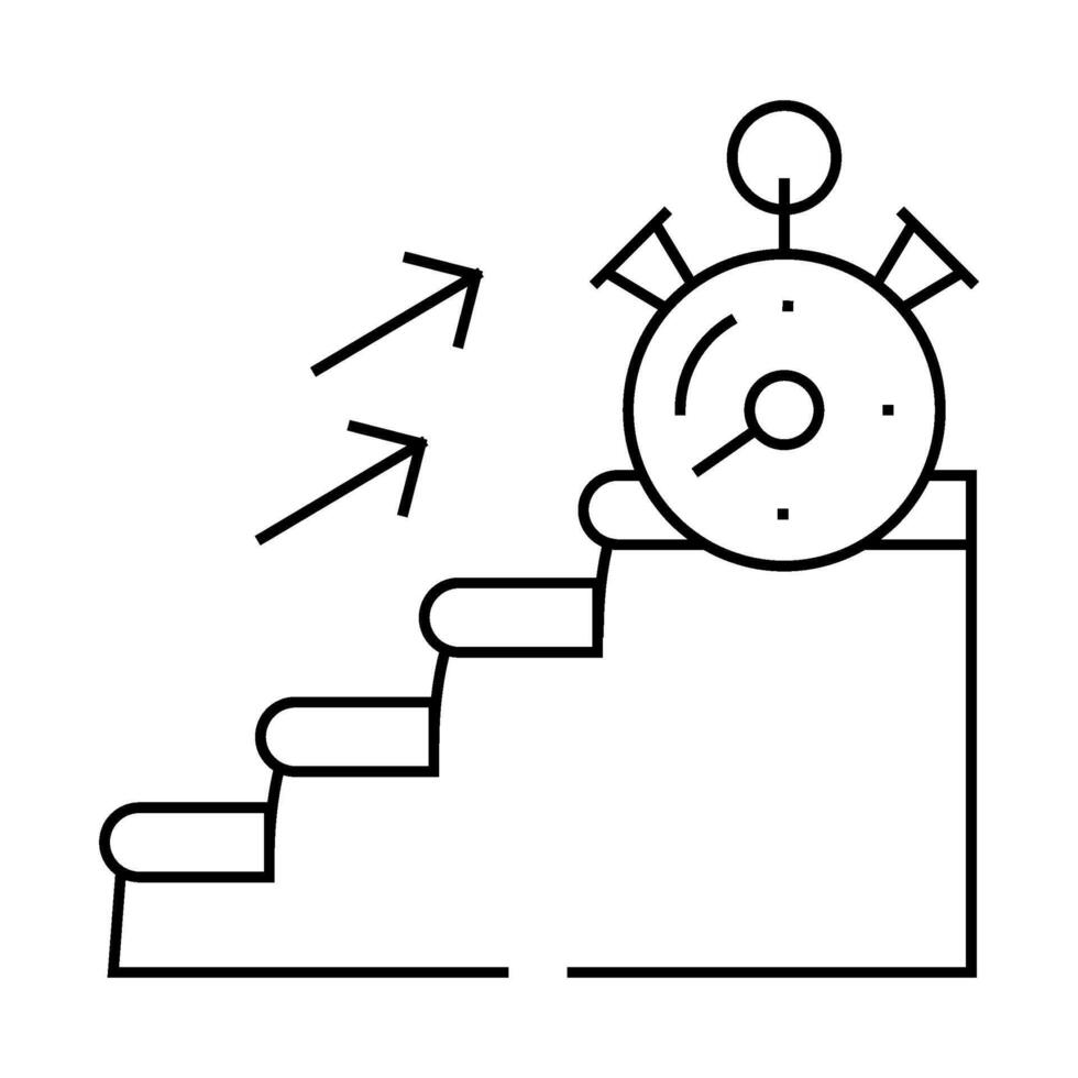 time for run on stair line icon illustration vector