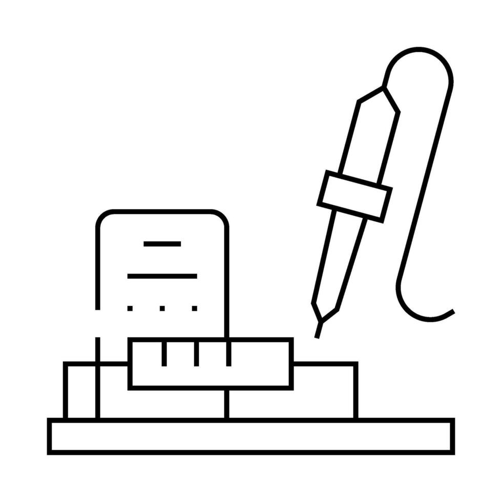 soldering, assembly from radio parts line icon illustration vector