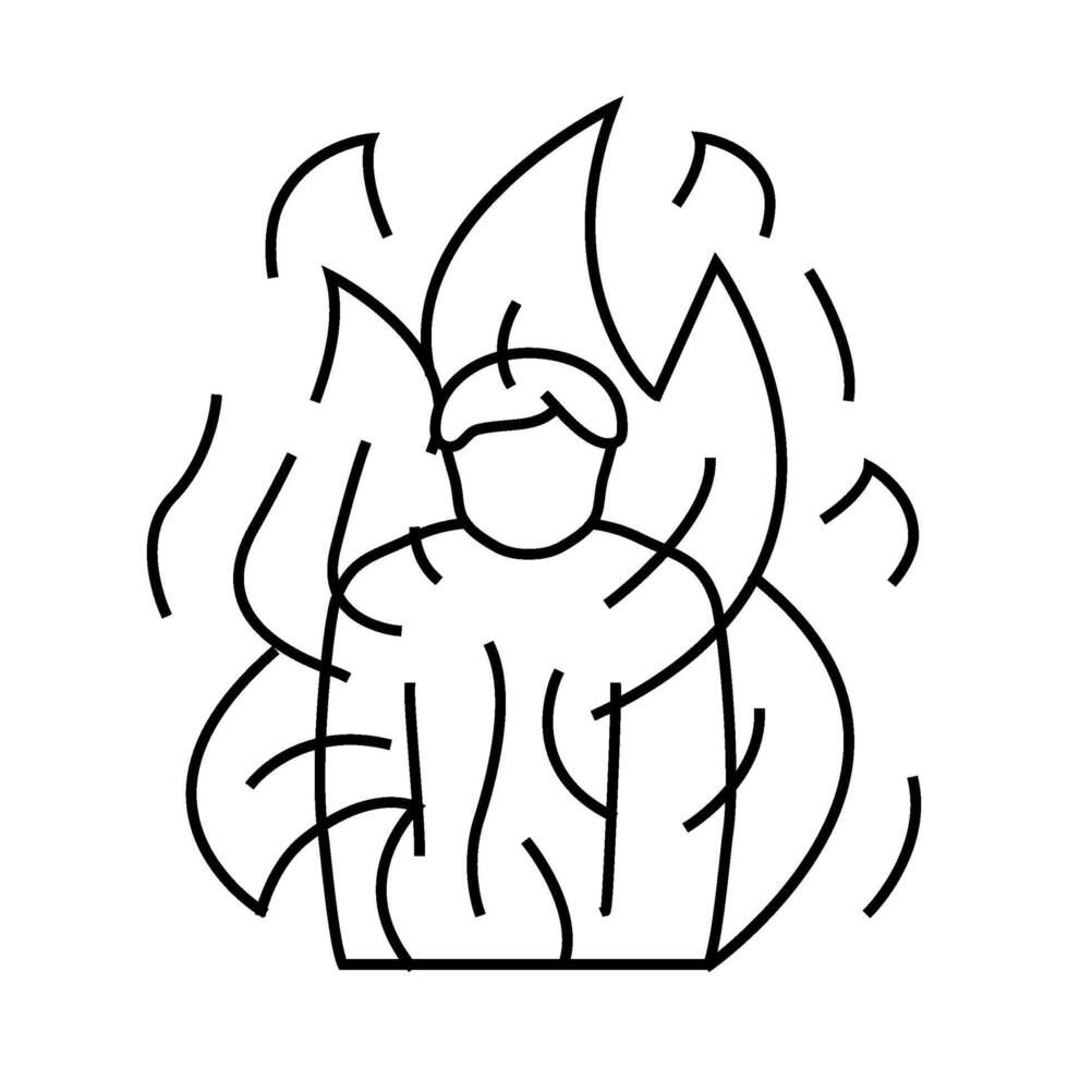 burning man event line icon illustration vector