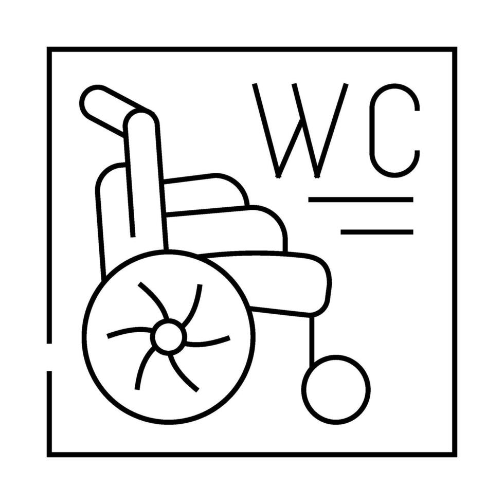 toilet for disabled line icon illustration vector