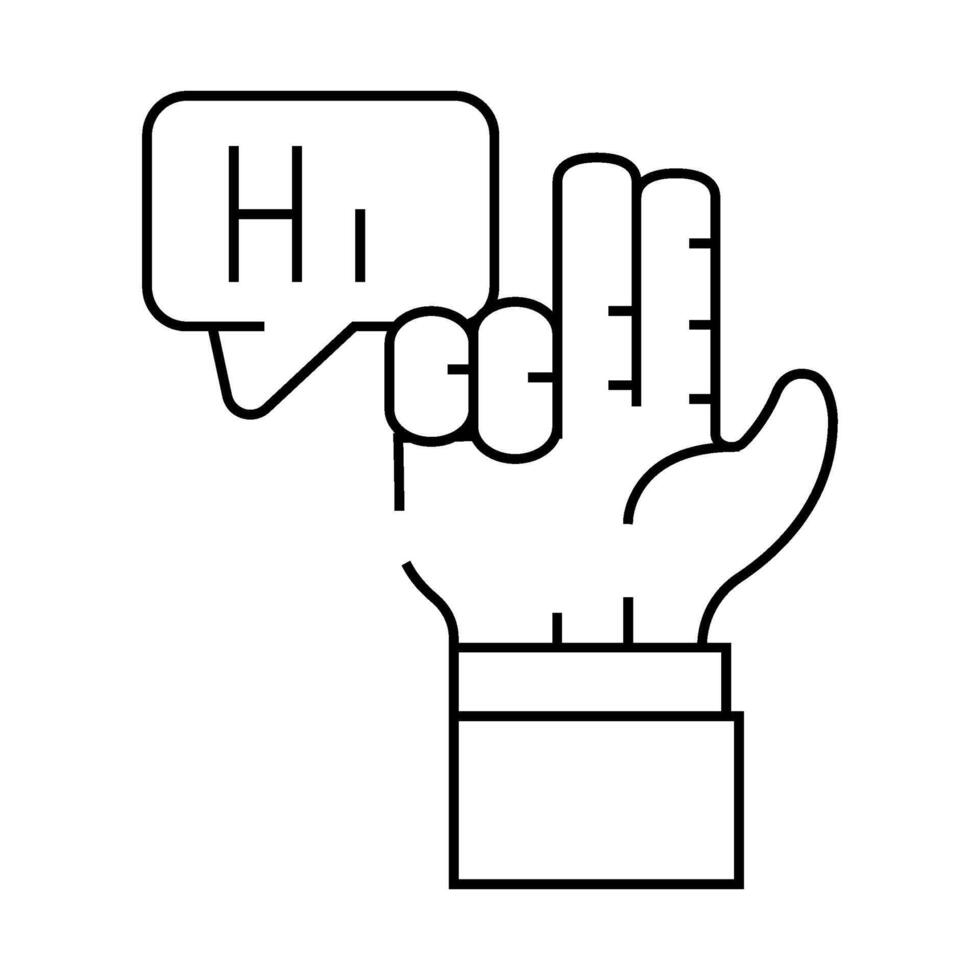 communication in sign language line icon illustration vector