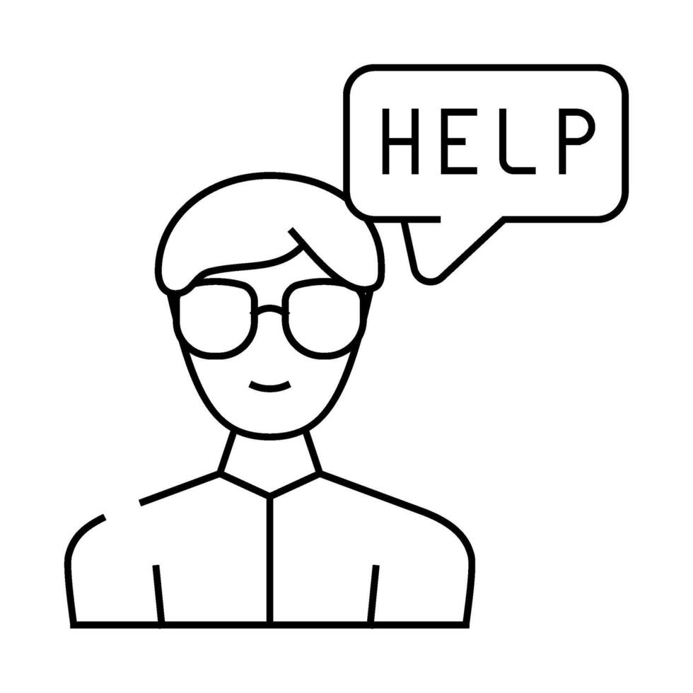 call for help line icon illustration vector