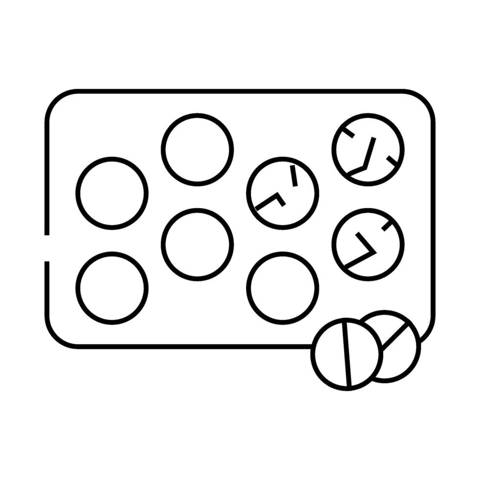 glister with pills line icon illustration vector