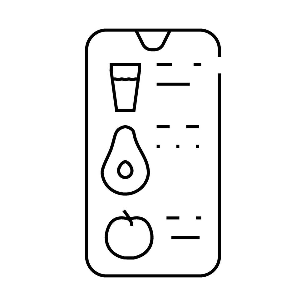 counting eaten app line icon illustration vector