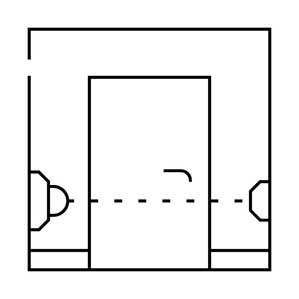 beam sensor line icon illustration black vector