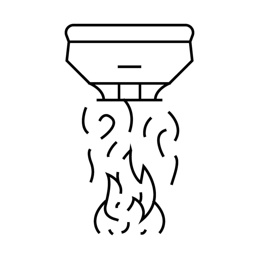 fire sensor line icon illustration black vector