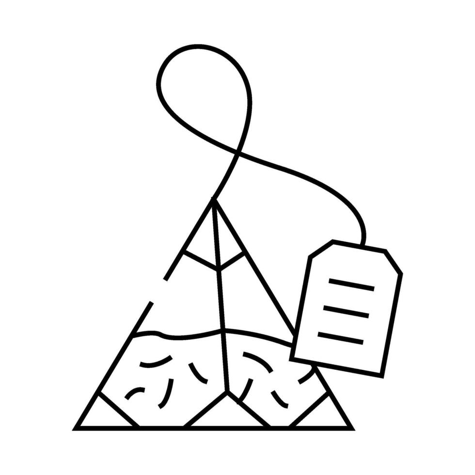 triangular bag tea line icon illustration vector