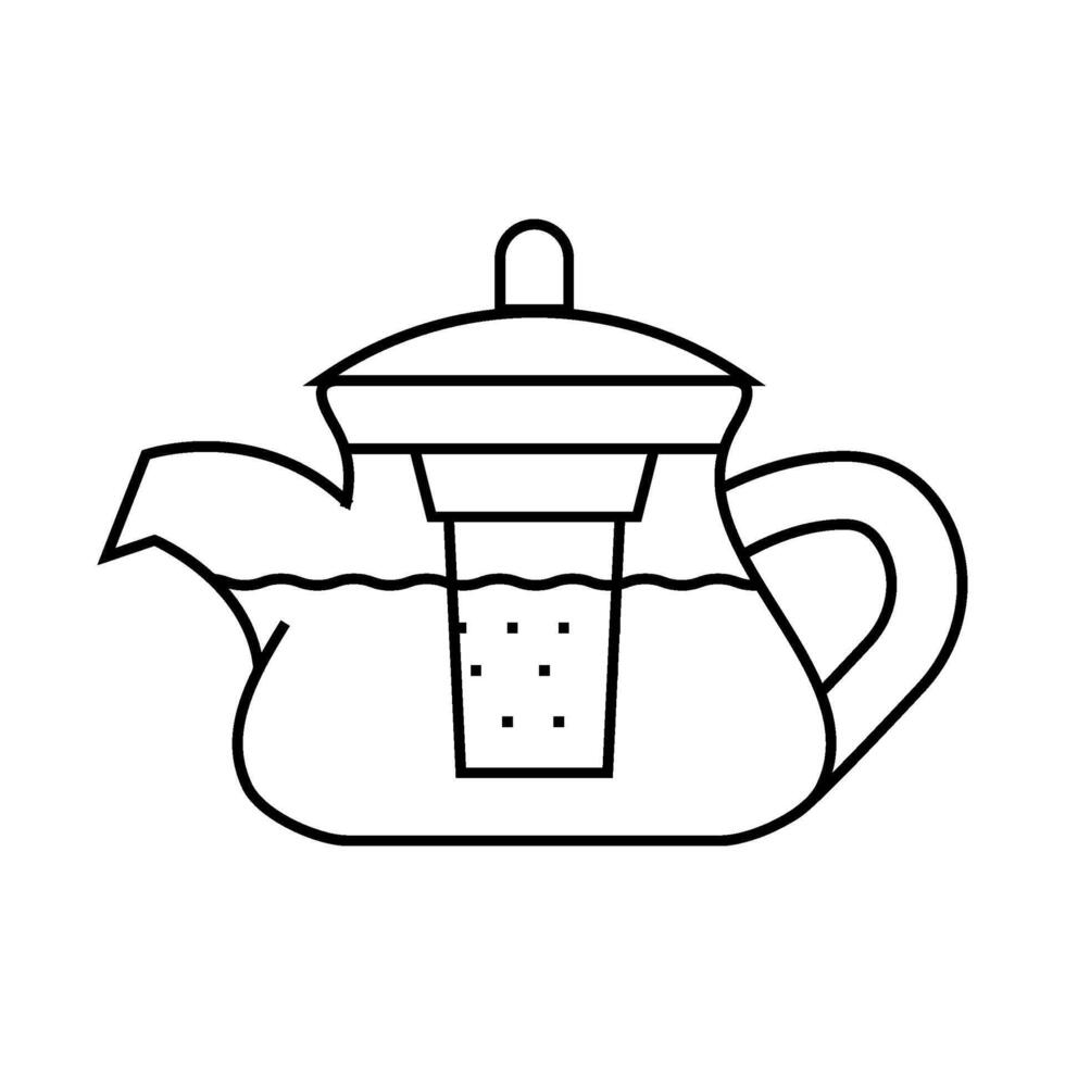 teapot for boiling tea line icon illustration vector