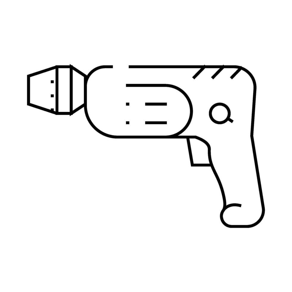 drill tool line icon illustration black vector
