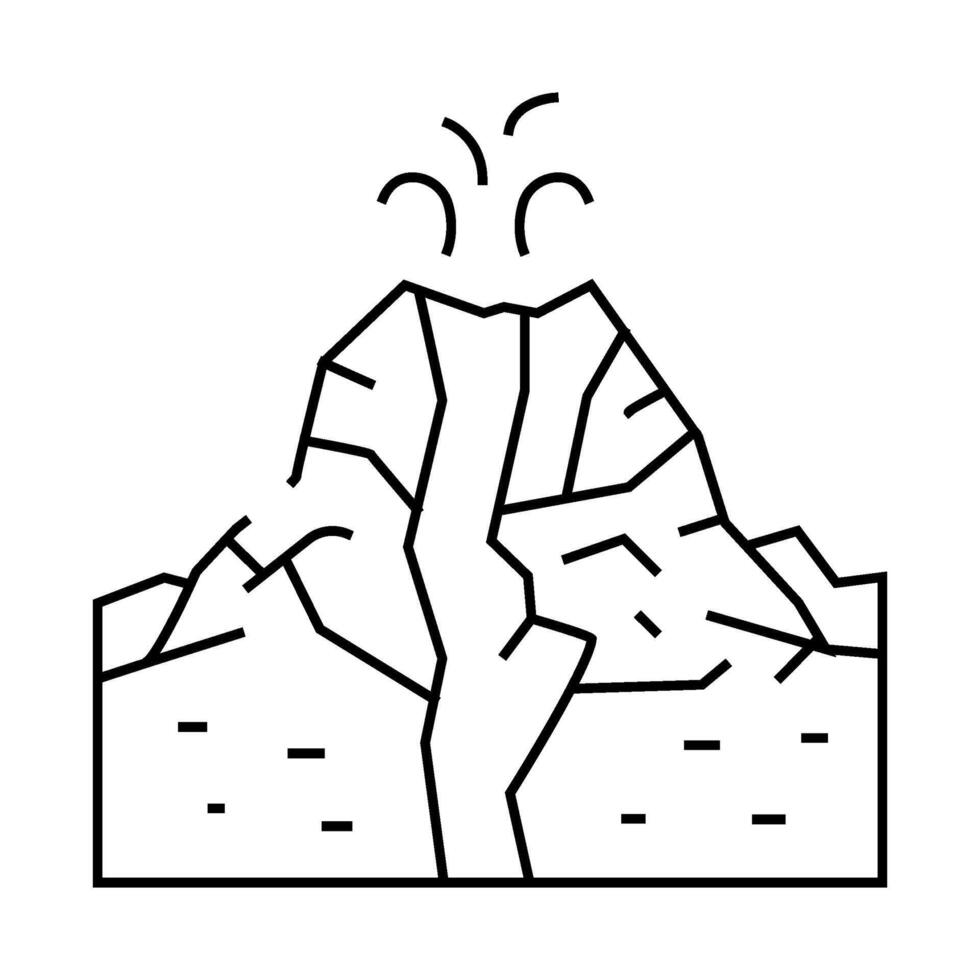 stratovolcano mountain line icon illustration black vector