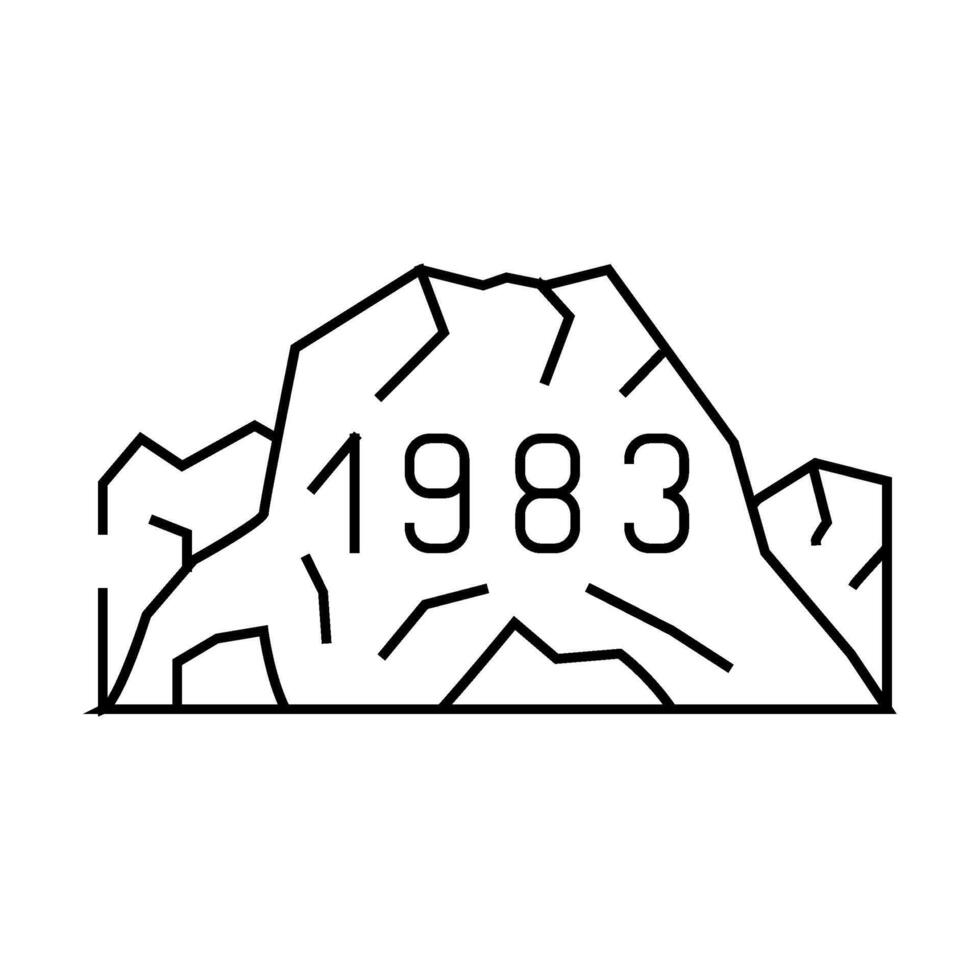 date of last eruption line icon illustration vector