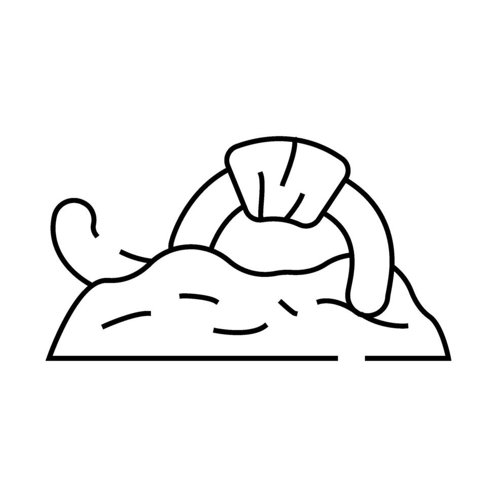 worms in compost line icon illustration vector