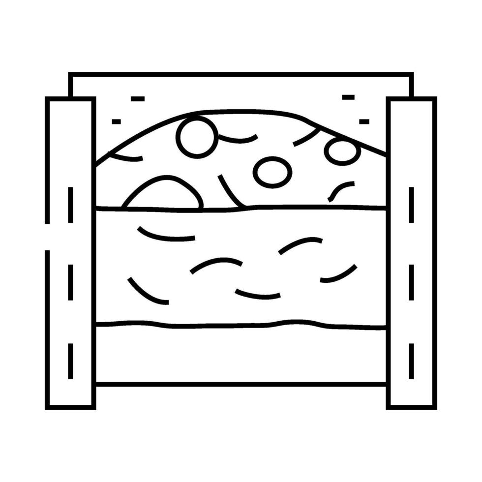 layers of material in composter line icon illustration vector