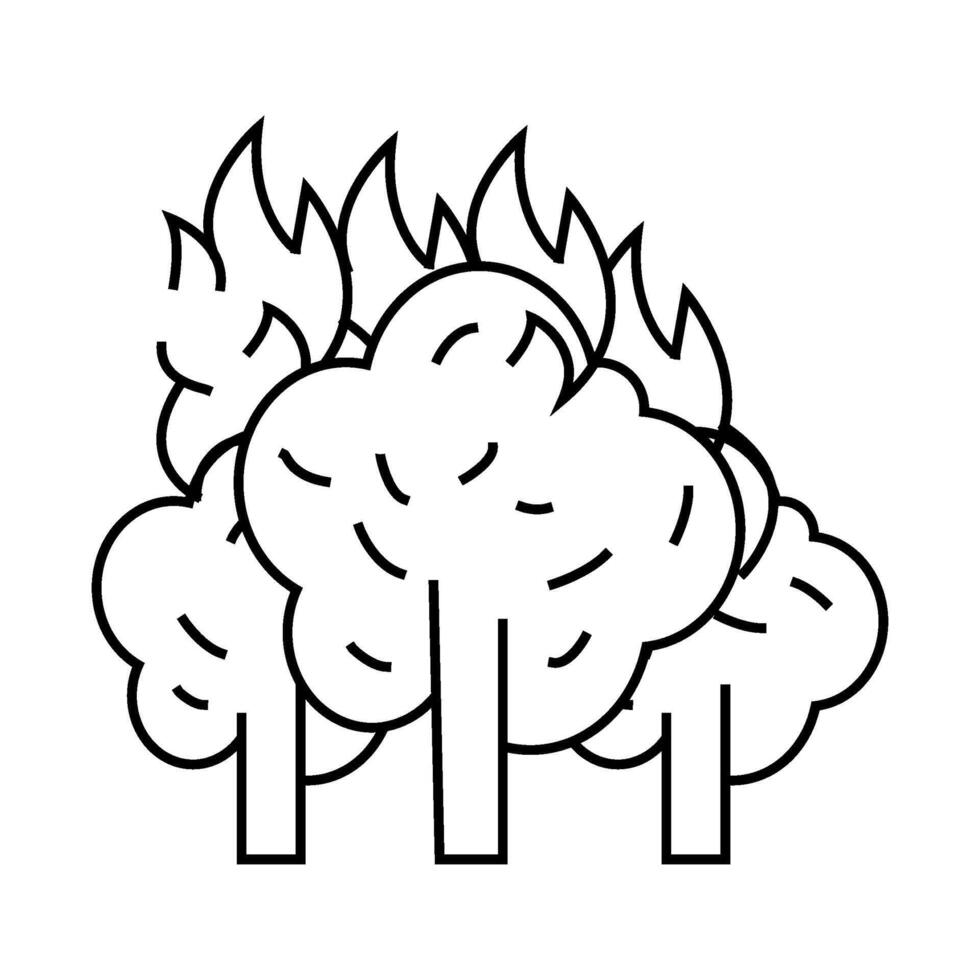 forest fire disaster line icon illustration vector