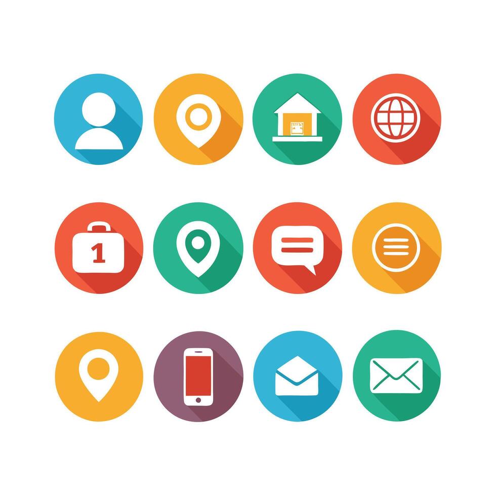 Contact Icon Set Collection Illustration vector