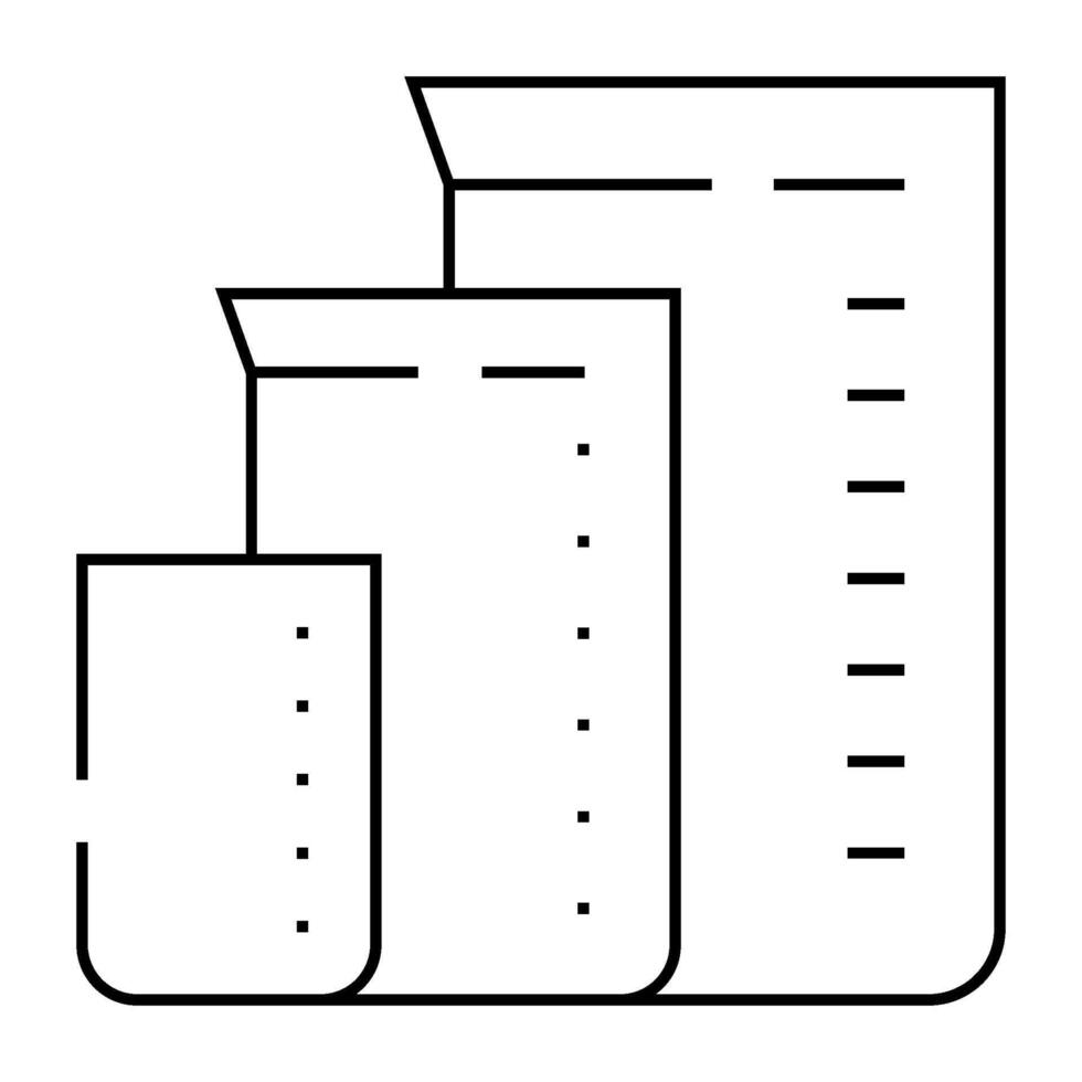 measuring cups for mixing bartender line icon illustration vector