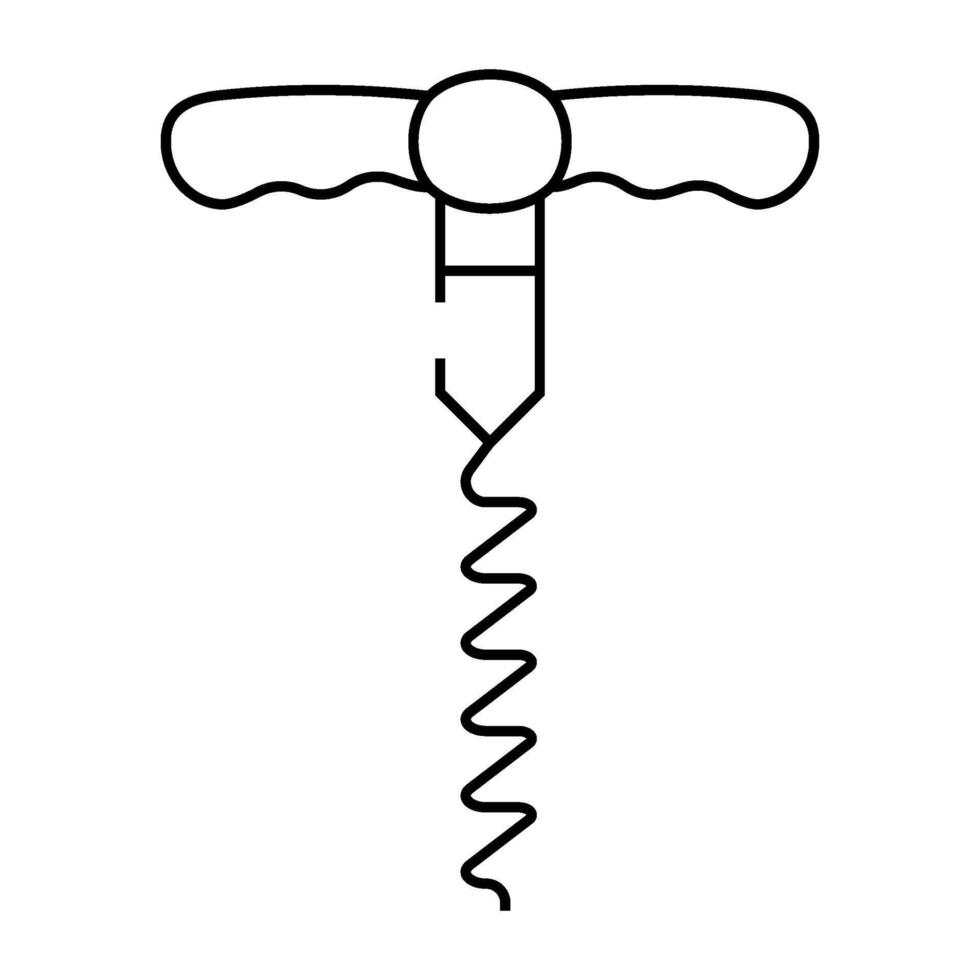 corkscrew bartender line icon illustration vector