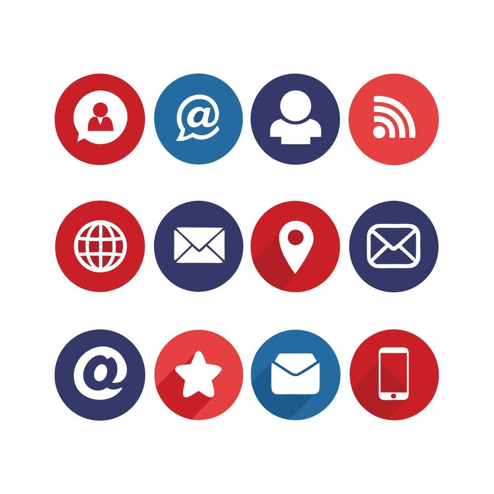 Contact Icon Set Collection Illustration vector