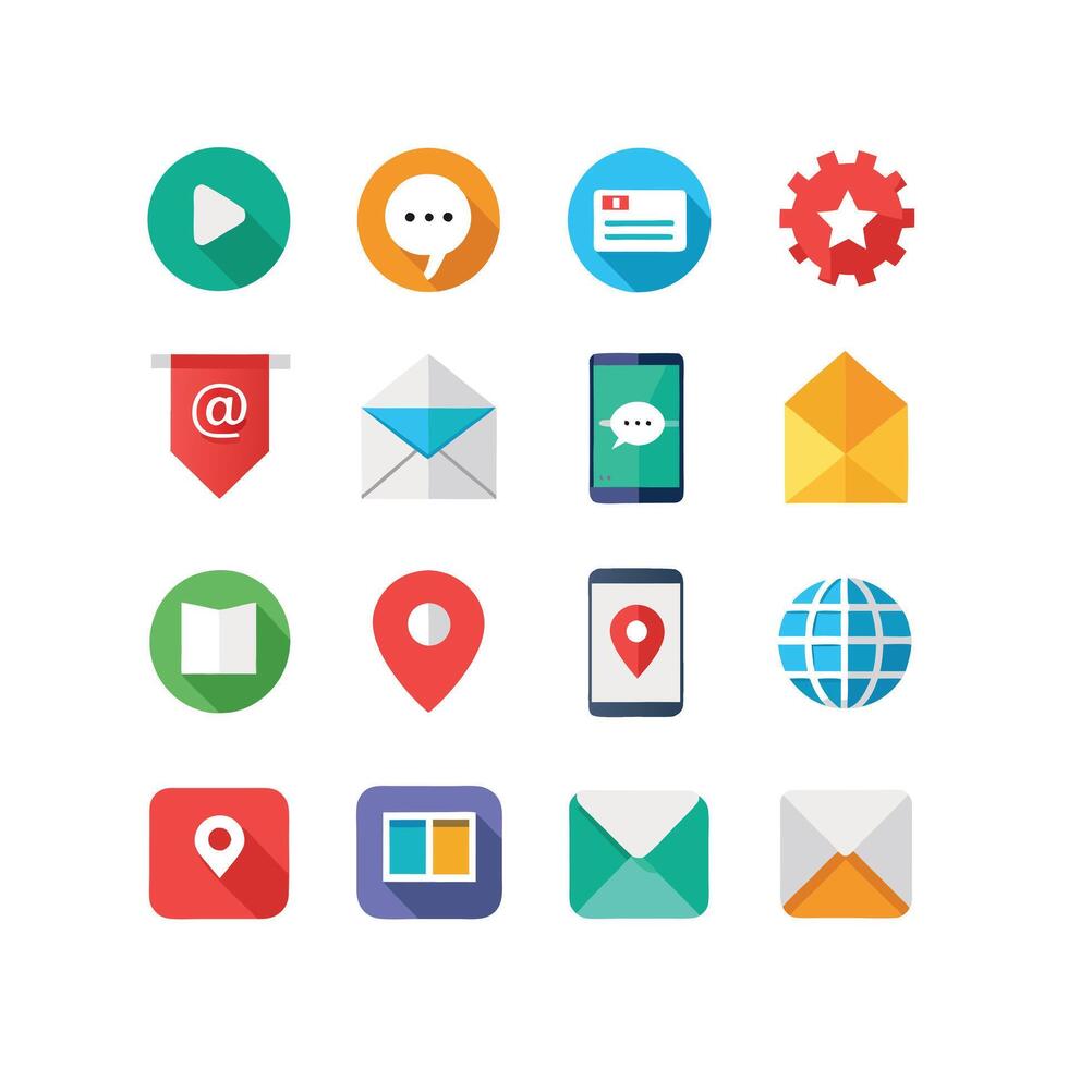 Contact Icon Set Collection Illustration vector