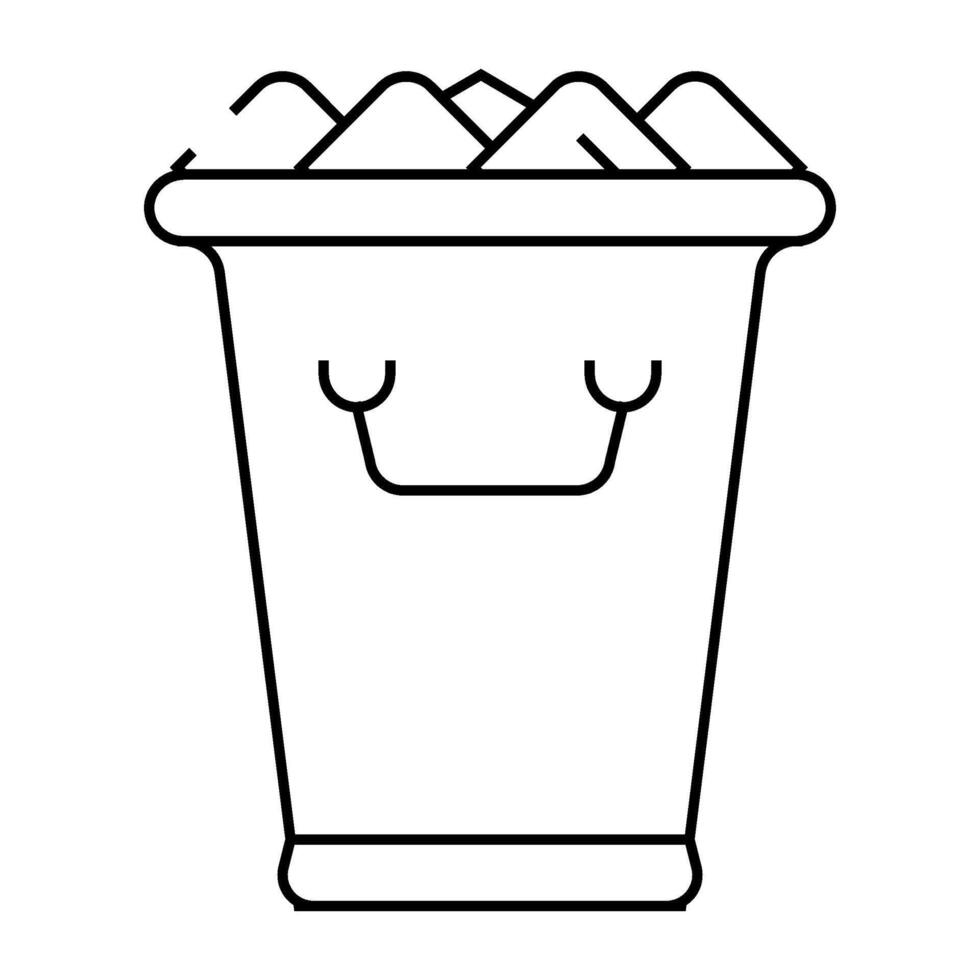 ice bucket bartender line icon illustration vector