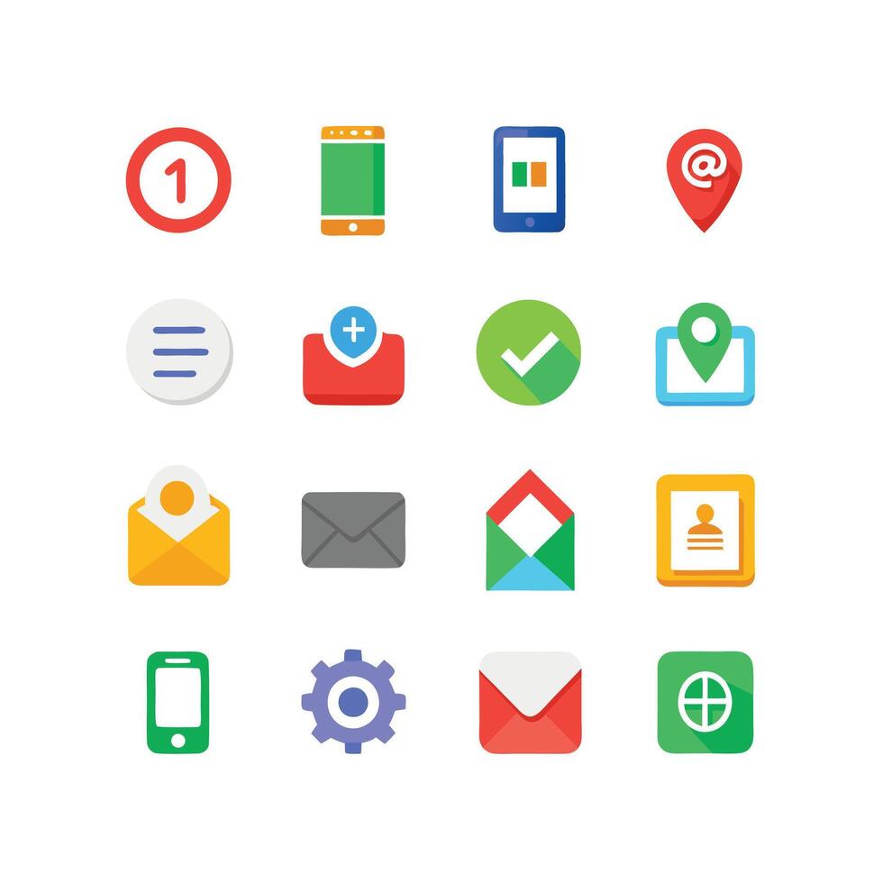 Contact Icon Set Collection Illustration vector