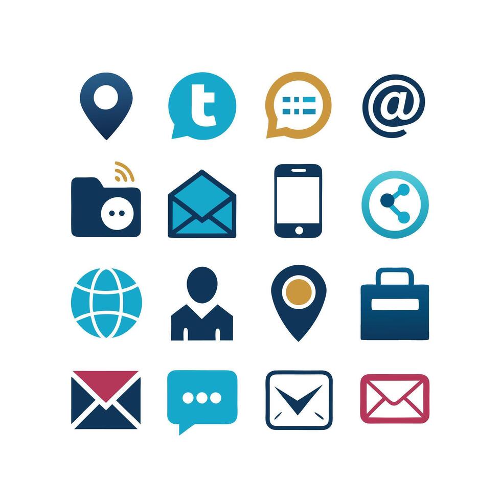 Contact Icon Set Collection Illustration vector