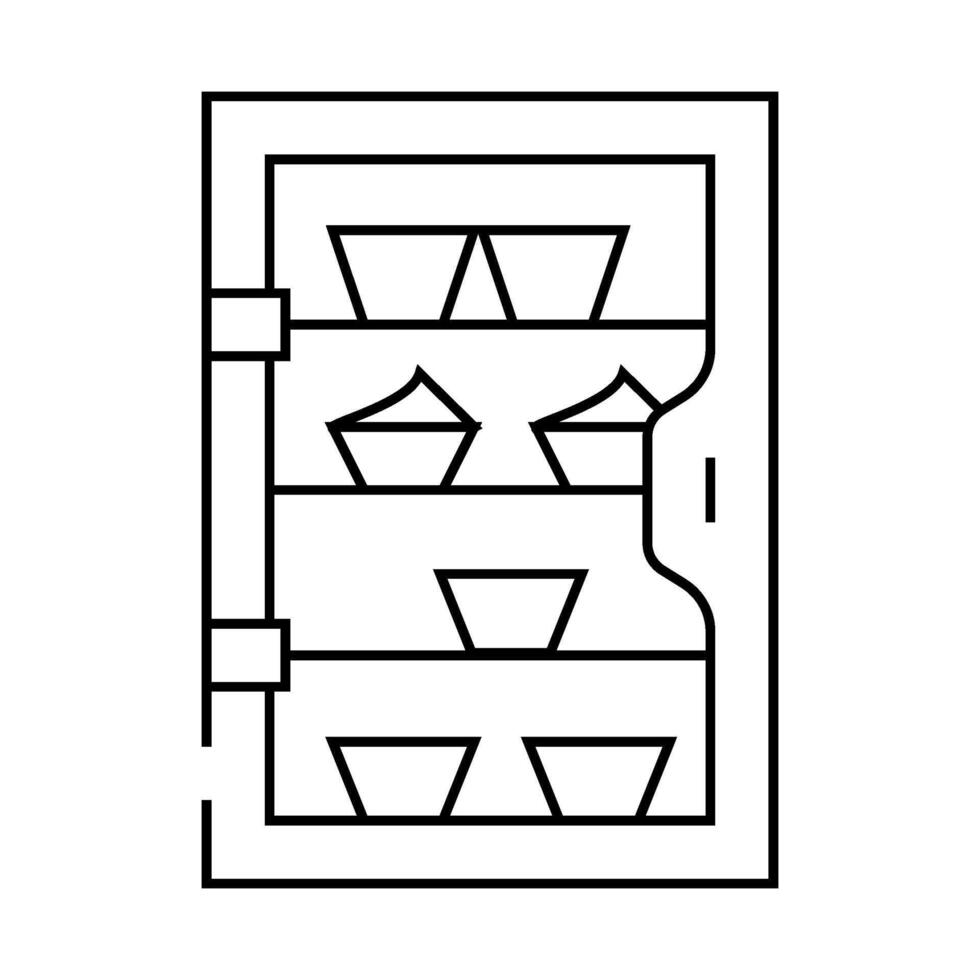 cakes showcase line icon illustration vector