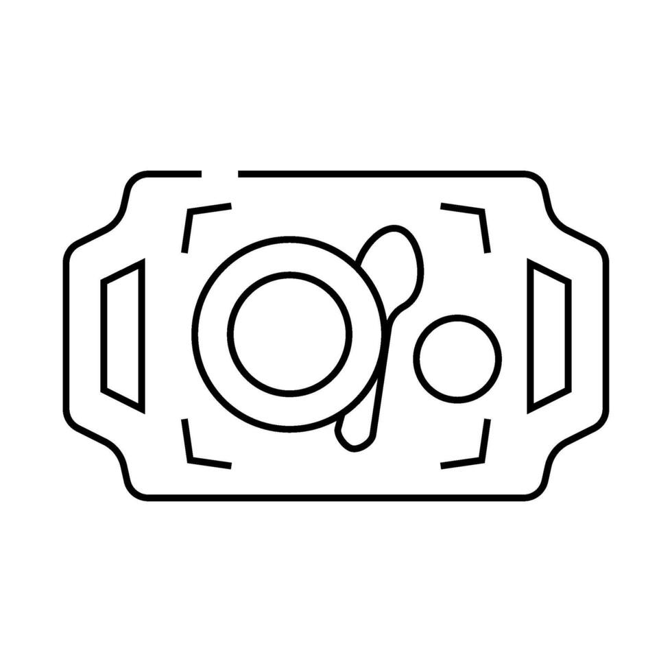 dishware on tray buffet line icon illustration vector