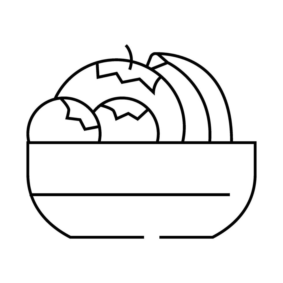 fruits and berries in plate buffet line icon illustration vector