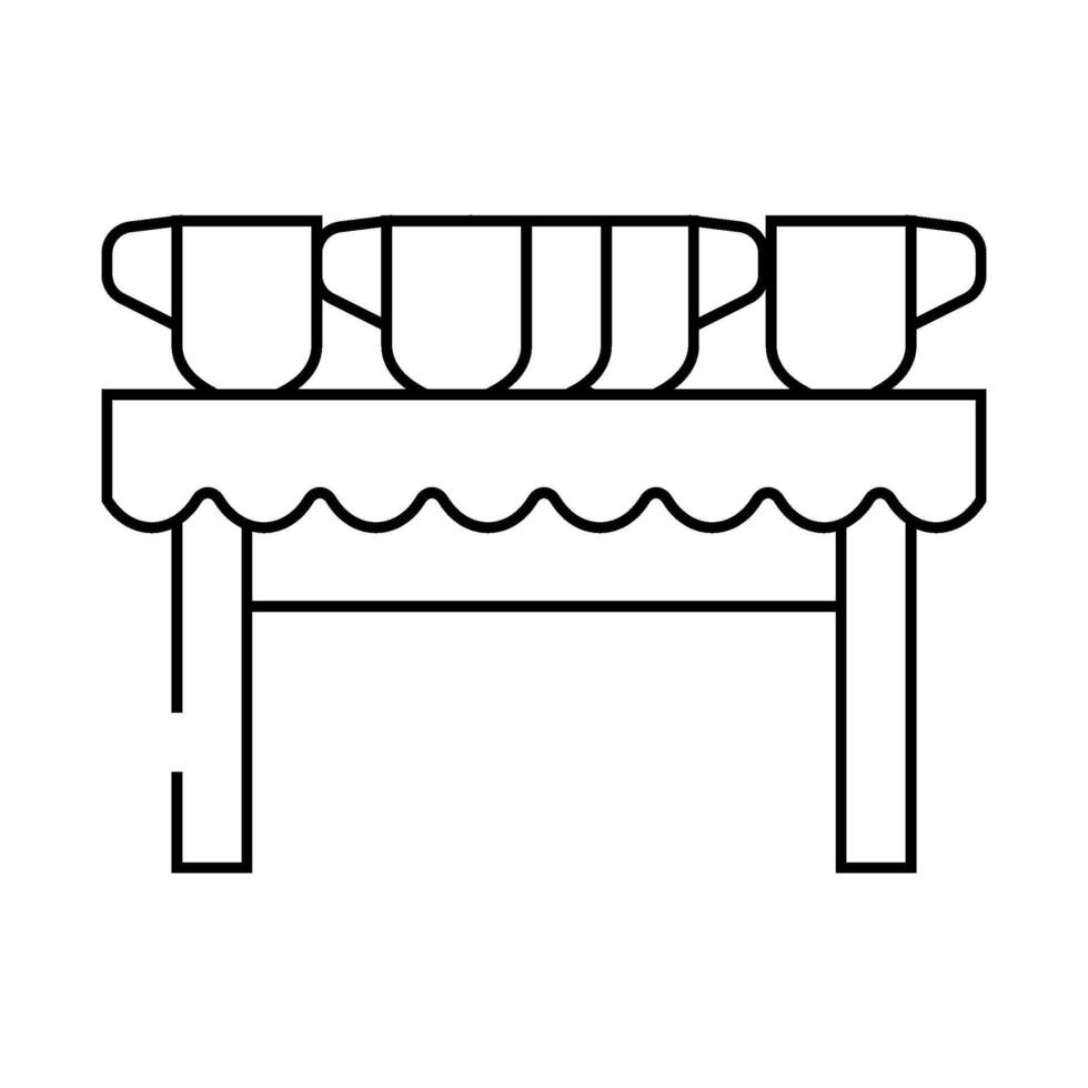 hot drinks cups on table line icon illustration vector
