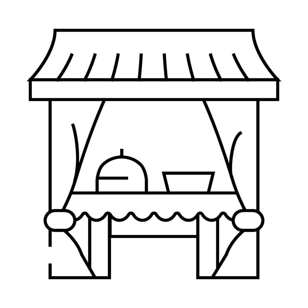 tent buffet line icon illustration vector