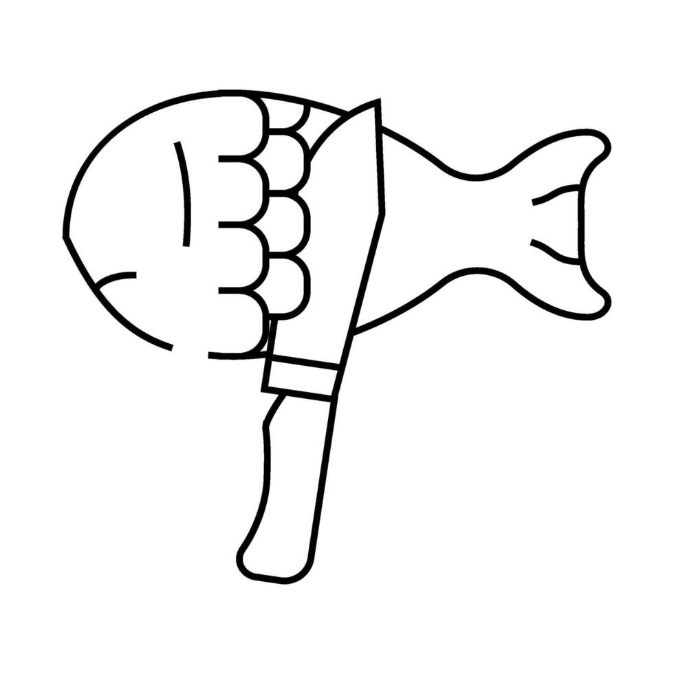 cleaning fish line icon illustration vector