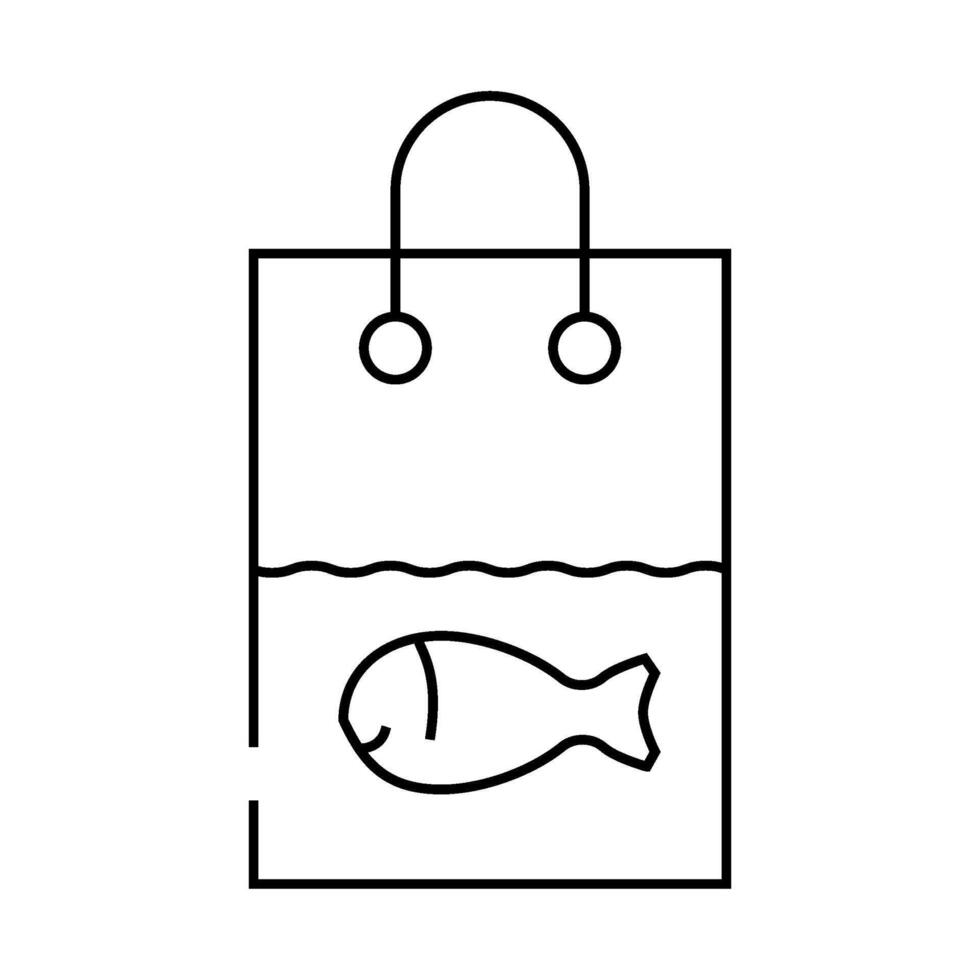 live fish sale line icon illustration vector