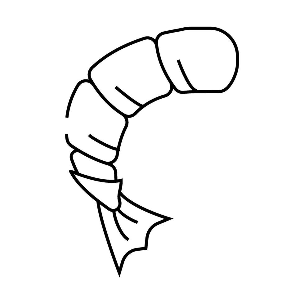 peeled shrimp line icon illustration vector