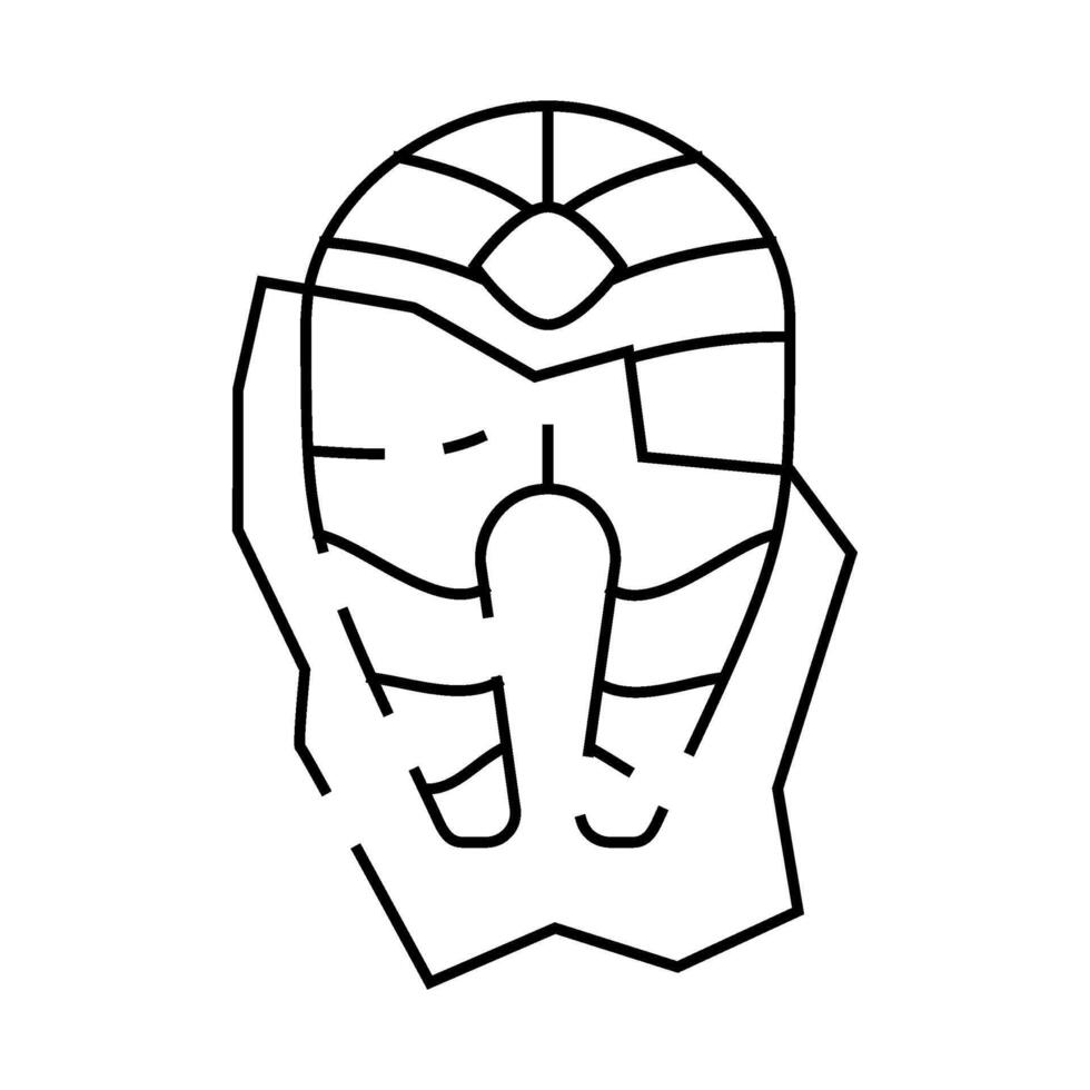 frozen fish line icon illustration vector
