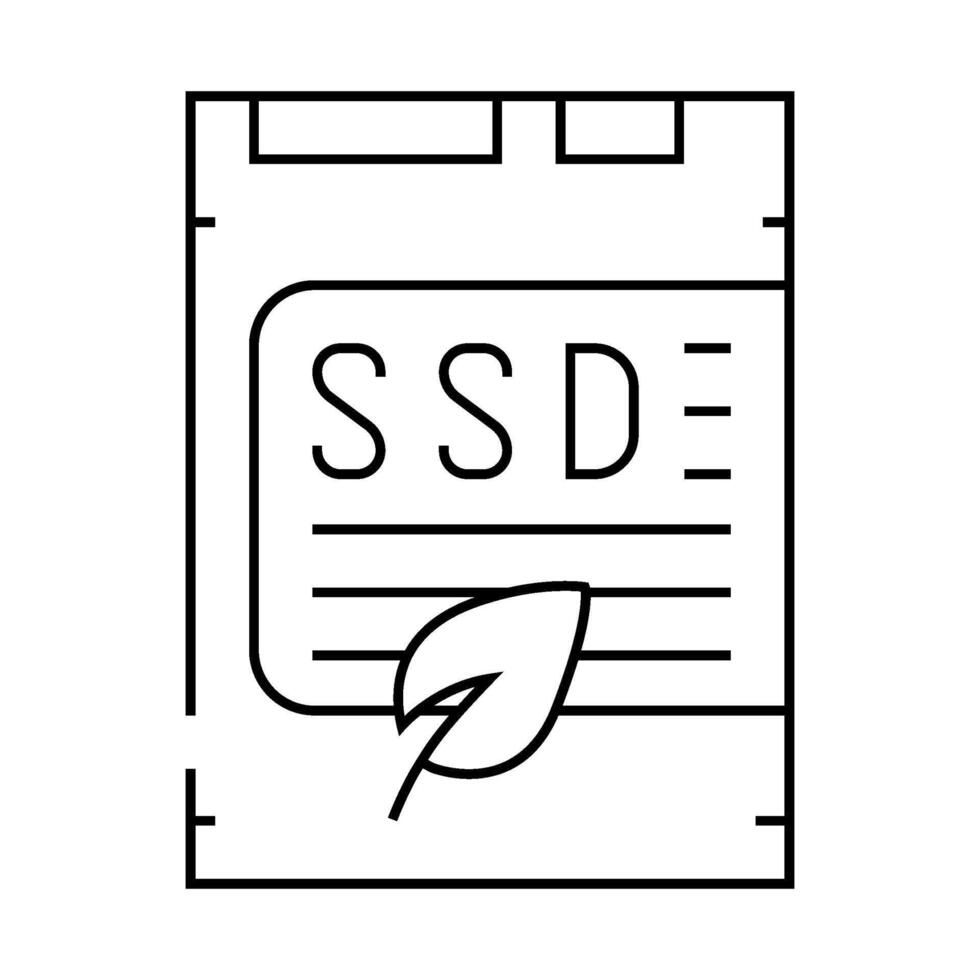 ssd card device for storage chia cryptocurrency line icon illustration vector