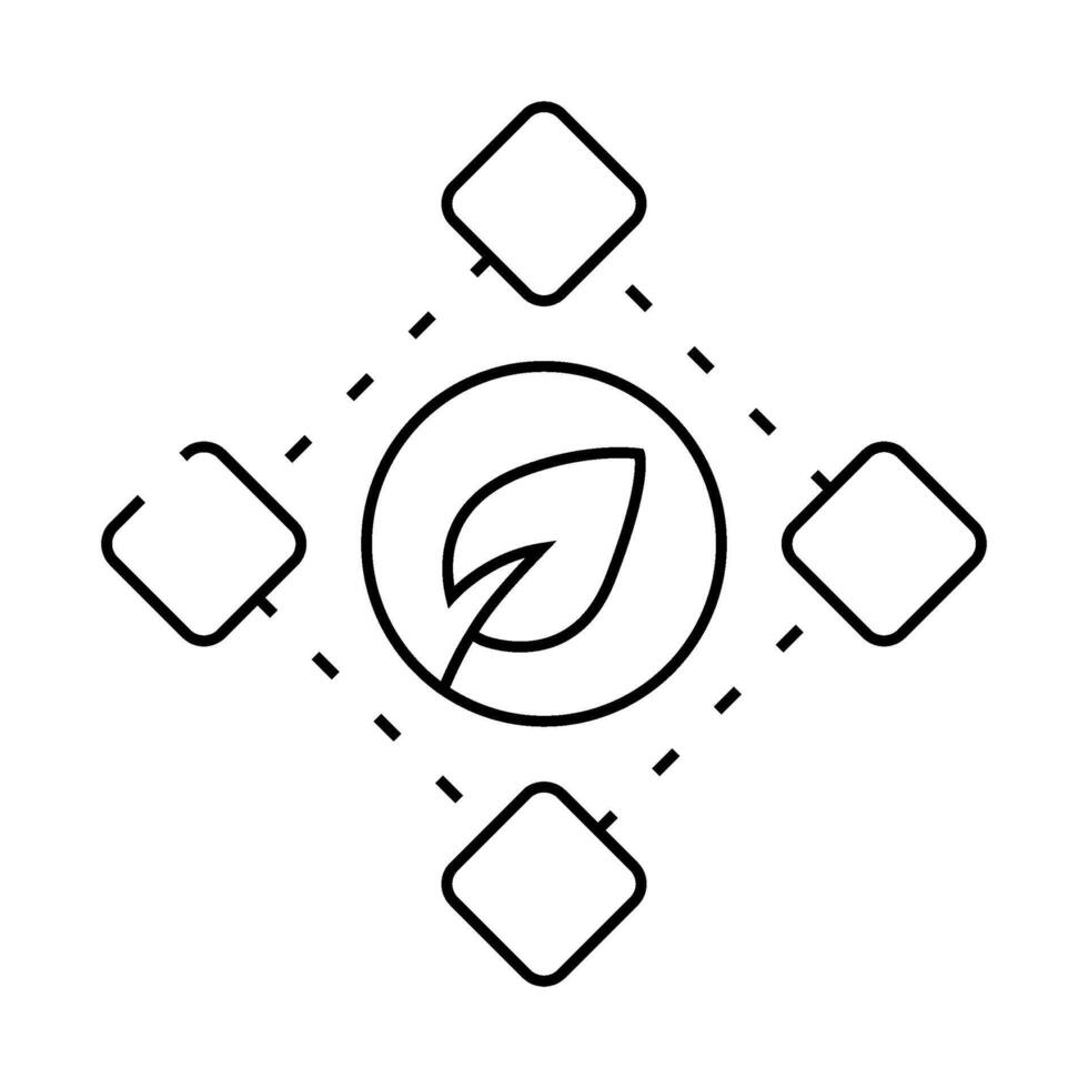 blockchain chia cryptocurrency line icon illustration vector