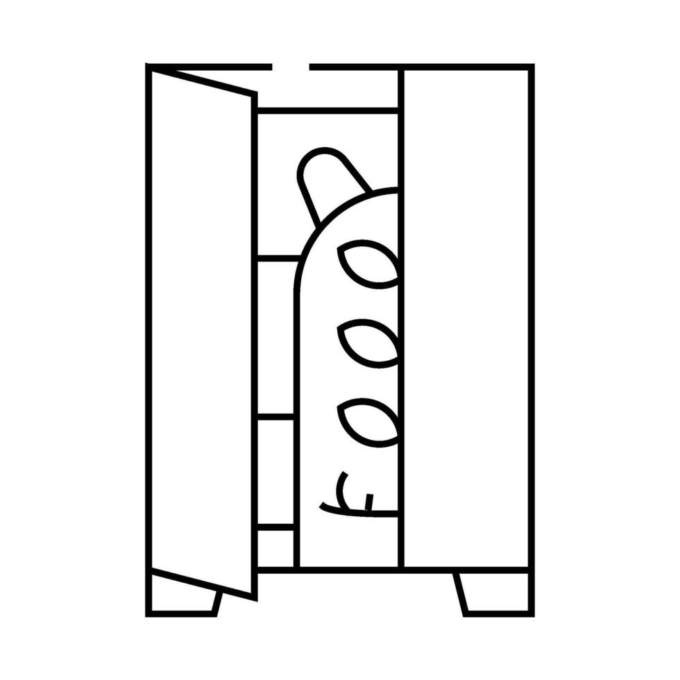 monster in wardrobe fear line icon illustration vector