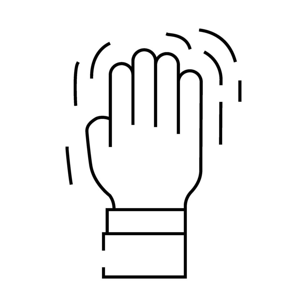 shaking hand fear line icon illustration vector