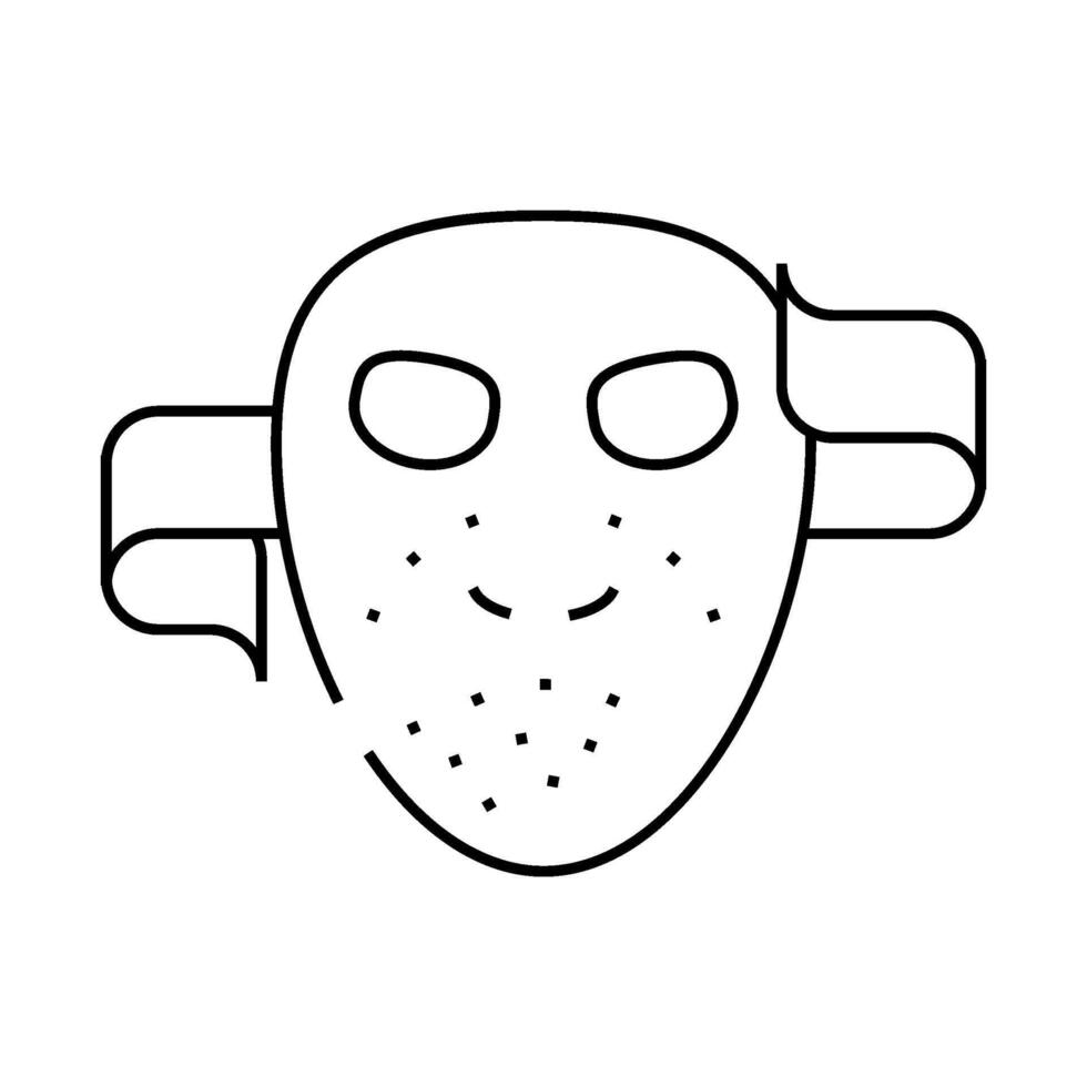 mask fear line icon illustration vector
