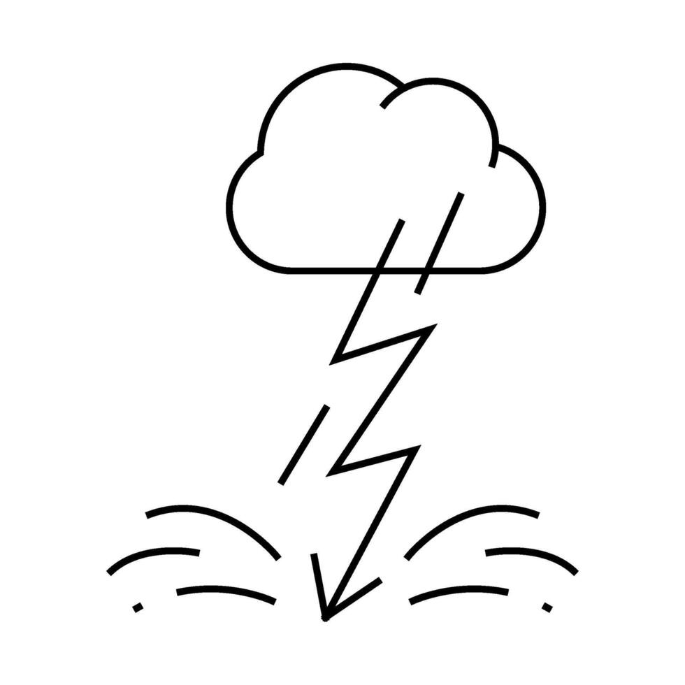 lightning fear line icon illustration vector